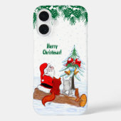 Coques Case-Mate iPhone Père Noël avec Renard de lapin et écureuil (Verso)