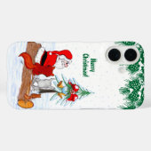 Coques Case-Mate iPhone Père Noël avec Renard de lapin et écureuil (Verso (horizontal))