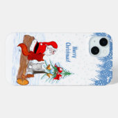Coques Case-Mate iPhone Père Noël avec Renard de lapin et écureuil (Verso (horizontal))