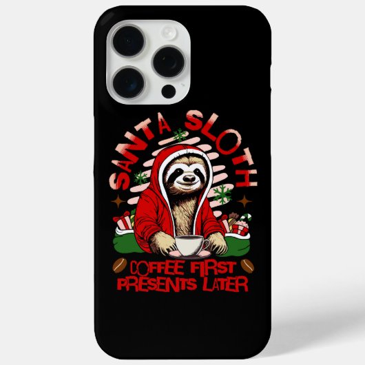 Coques Case-Mate iPhone Père Noël café paresseux (Verso)
