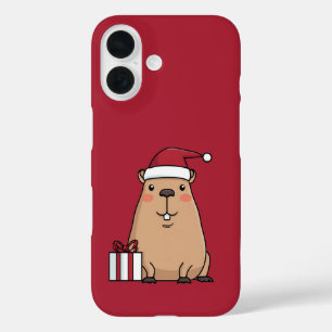 Coques iPhone 16 Père Noël Capybara Holiday Fun