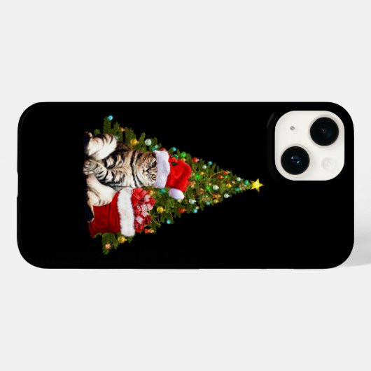 Coques Case-Mate iPhone Père Noël Cat (Verso (horizontal))