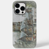 Coques Case-Mate iPhone Père Noël d'autrefois avec des enfants devant une (Verso)