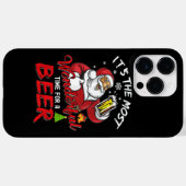 Coques Case-Mate iPhone Père Noël de Noël drôle buvant de la bière merveil (Verso (horizontal))