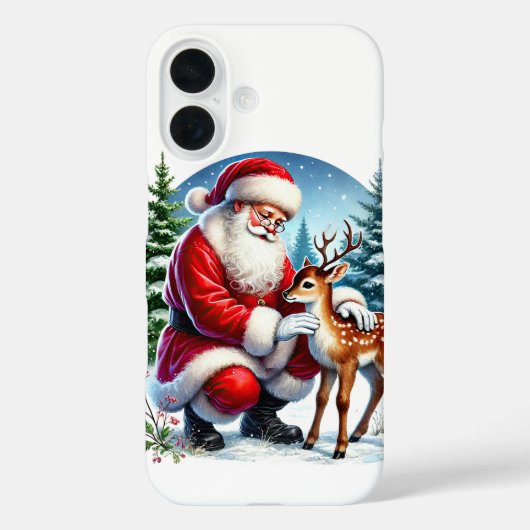 Coques Case-Mate iPhone Père Noël de Noël festif et cerf (Verso)