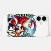 Coques Case-Mate iPhone Père Noël de Noël festif et cerf (Verso (horizontal))