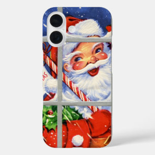 Coques iPhone 16 Père Noël de Noël Rétro Vintage