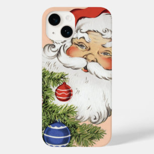 Coques Pour iPhone Père Noël de Noël vintage avec ornements d'arbre