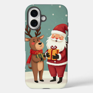 Coques iPhone 16 Père Noël et Rudolph's Gift Exchange