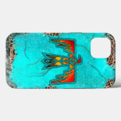 Coques Case-Mate iPhone Père Noël Fe Thunderbird Marbre Turquoise Leopard (Verso (horizontal))