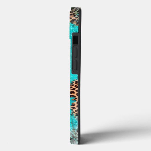 Coques Case-Mate iPhone Père Noël Fe Thunderbird Marbre Turquoise Leopard (Verso / Gauche)