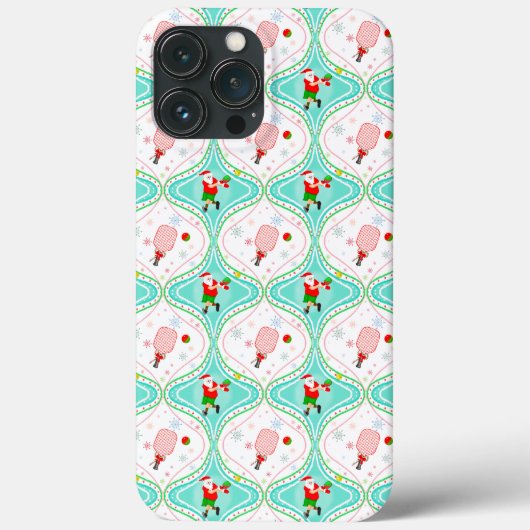 Coques Case-Mate iPhone Père Noël Noël Pickleball Ogee Motif (Verso)