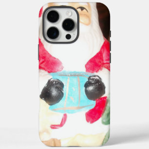 iPhone 16 Pro Max Case Père Noël rétro amusant avec neige Décoration de