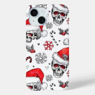 Coque Pour iPhone 15 Père Noël Skuls et boîtier de téléphone portable S