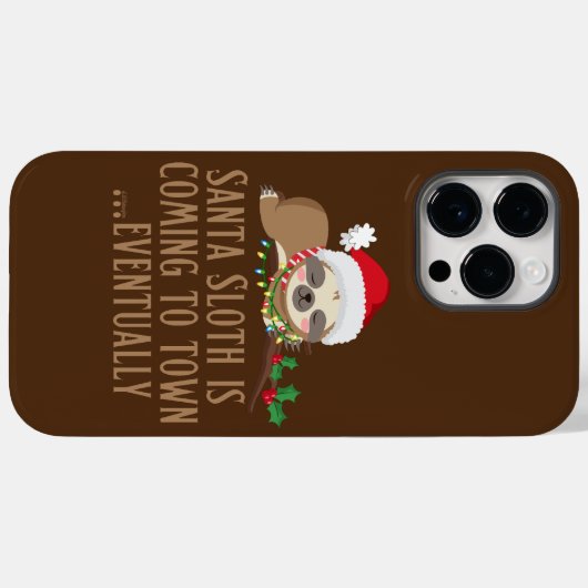 COQUES Case-Mate iPhone PÈRE NOËL SLOTH VIENT EN VILLE... FINALEMENT (Verso (horizontal))