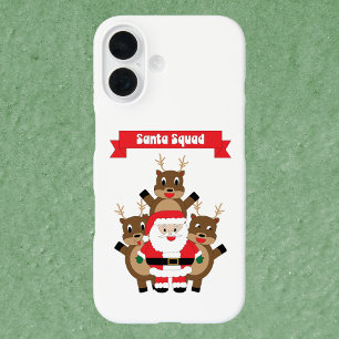 Coques iPhone 16 Père Noël Squad Christmas Reindeer Drôle