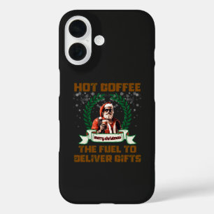 Coques iPhone 16 Père Noël Trucker Café Livraison Fête Noël Ro