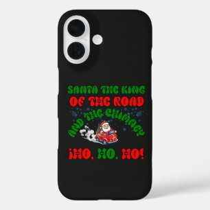 Coques iPhone 16 Père Noël Trucker Christmas Road King Holiday Fest