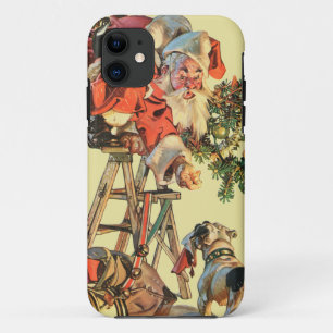 Coque Case-Mate Pour iPhone Père Noël vers le haut d'une échelle