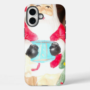 Coques iPhone 16 Plus Père Noël vintage amusant avec neige Ar Holiday