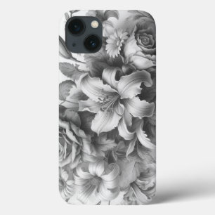 Case-Mate iPhone Case Perfection florale noire et blanche