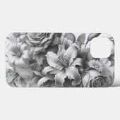 Coques Case-Mate iPhone Perfection florale noire et blanche (Verso (horizontal))