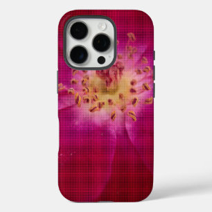 iPhone 16 Pro Case Perfection pétale : À damiers Rose Art Motif pétal