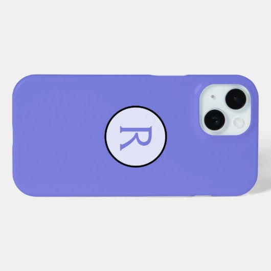 Coques Case-Mate iPhone Périwinkle initial (Verso (horizontal))