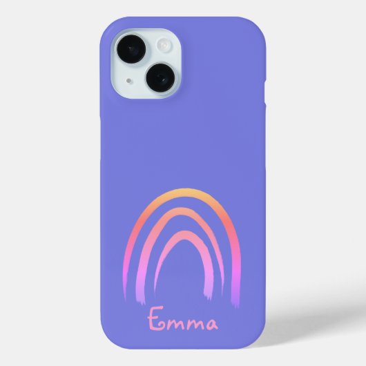 Coques Case-Mate iPhone Périwinkle Rainbow Personnalisé (Verso)