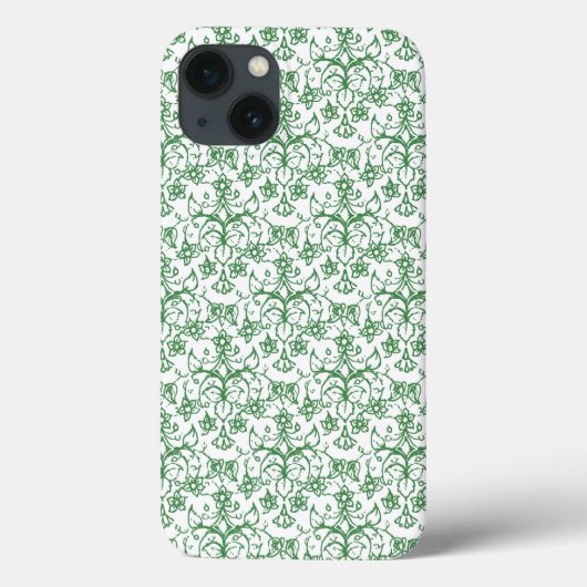 Coques Case-Mate iPhone Périwinkle Vert Blanc Décoratif Chic Floral (Verso)