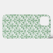 Coques Case-Mate iPhone Périwinkle Vert Blanc Décoratif Chic Floral (Verso (horizontal))