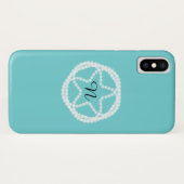 Coques Case-Mate iPhone Perle blanche sarcelle étoile élégante classe mini (Dos (Horizontal))