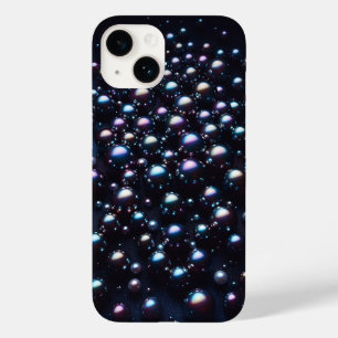 Coque Pour iPhone 14 Perle noire iridescente et nébuleuse sarcelle prof