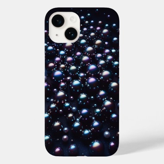 Coques Case-Mate iPhone Perle noire iridescente et nébuleuse sarcelle prof (Verso)