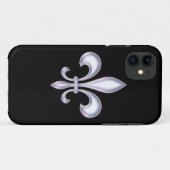 Coques Case-Mate iPhone Perle Style Fleur de Lis (Dos (Horizontal))