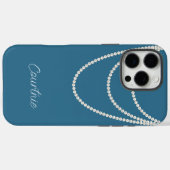Coques Case-Mate iPhone Perles Bleues Bleues (Verso (horizontal))
