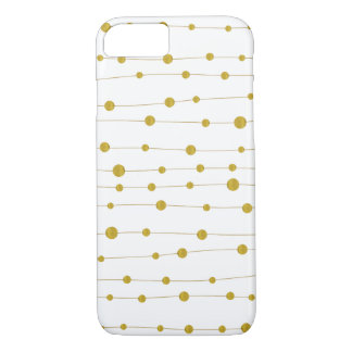 Coque iPhone 8/7 Perles de feuille d'or motif tendance et élégant b