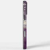 Coques Case-Mate iPhone Perles de rayures violettes dentelle ivoire (Verso / Droite)