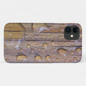 Coques Case-Mate iPhone Perles d'eau sur le bois près photo (Dos (Horizontal))