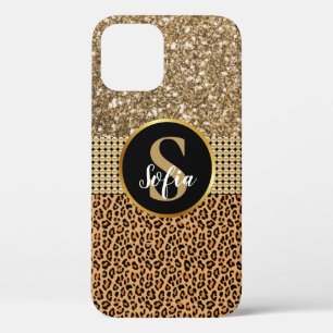 Case-Mate iPhone Case Perles D'Or Avec Monogramme De Luxe Zones Léopard