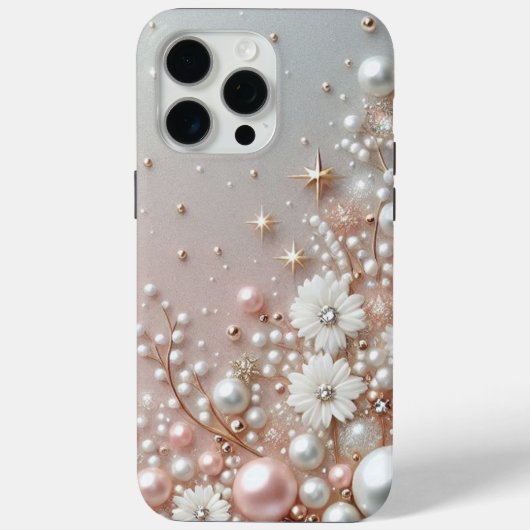 Coques Case-Mate iPhone Perles dorées modernes élégantes mignonnes pour la (Verso)
