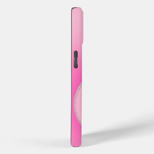 Coques Case-Mate iPhone Perles roses et dégradé de spirale rose (Verso / Droite)