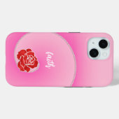 Coques Case-Mate iPhone Perles roses et dégradé de spirale rose (Verso (horizontal))