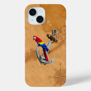 Coque Pour iPhone 15 Perroquet Tropical Et Ancre