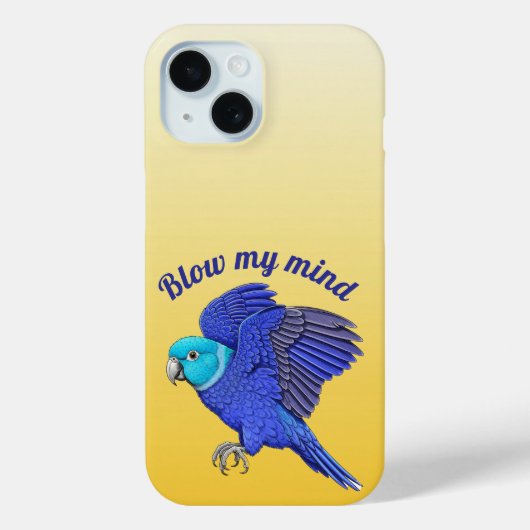 Coques Case-Mate iPhone Perroquet Volant Bleu Graphisme Jaune (Verso)