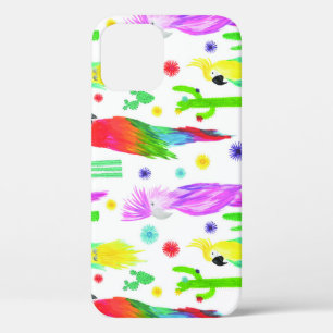Case-Mate iPhone Case Perroquets colorés, motif dessiné à la main.