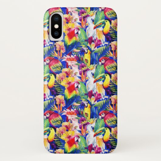 Coques Case-Mate iPhone Perroquets d'aquarelle (Dos)