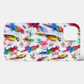 Coques Case-Mate iPhone Perroquets de style aquarelle (Verso (horizontal))