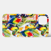 Coques Case-Mate iPhone Perroquets Et Feuilles De Palmiers (Verso (horizontal))