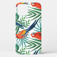 Perroquets tropicaux : Palmier luxuriant sans tran
